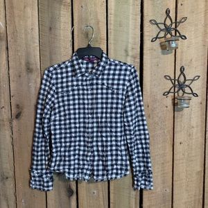 Gloria Vanderbilt Frayed Pearl Snap Flannel